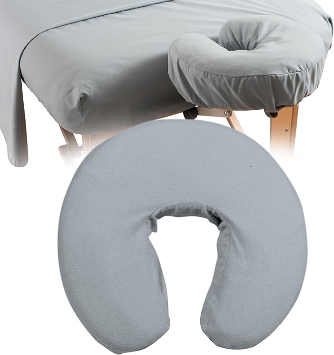 NRG Deluxe Flannel Face Cradle Covers 100% Brushed Cotton Face Rest Covers - Protect Your Massage Table Face Cradle - Adds Warmth and Comfort - 13" x 13" x 6" - 200 Thread Count - Color Ocean