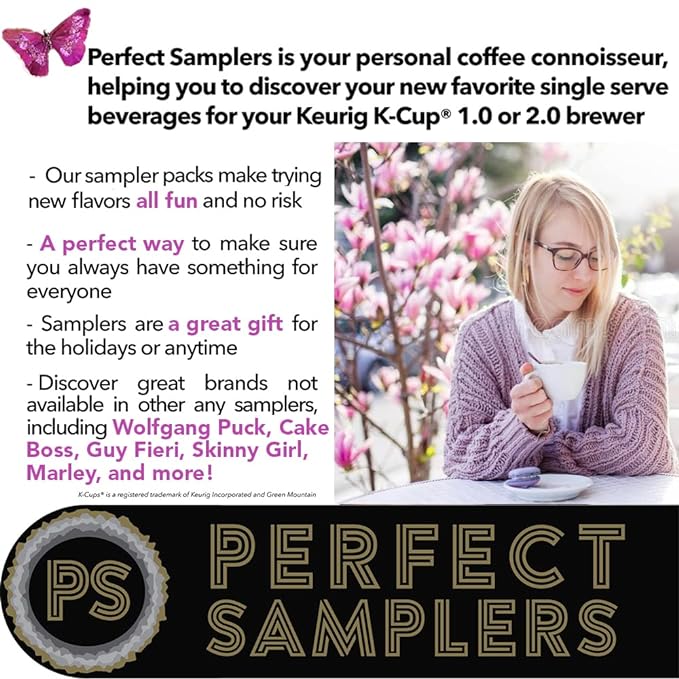 Perfect Samplers Strong Coffee Pods, Extra Bold High Caffeine Dark Roast Single Serve for Keurig K Cup Brewers, Rich, Smooth Variety Pack Sampler Coffee (50 Count)