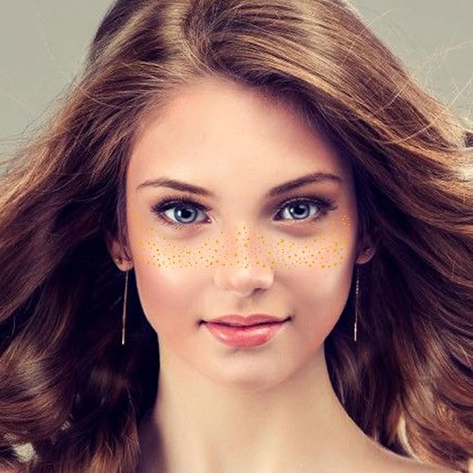 Glitter Freckles Gold & Silver Sparkle Freckles Face Tattoo Fake Glitter Freckle Temporary Patches for Women Party Makeup 8 Pcs