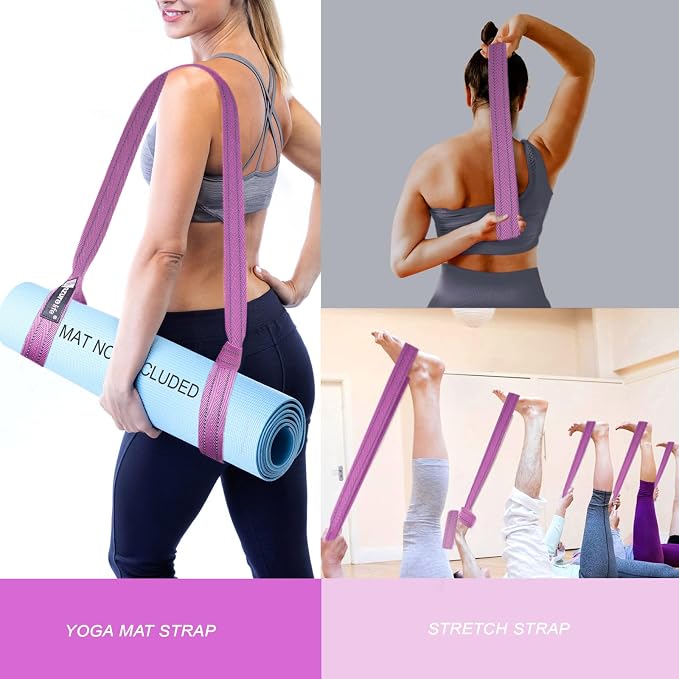 A AZURELIFE [MAT NOT Included] Yoga Mat Sling, Yoga Mat Straps for Carrying, Easy-Cinch Yoga Mat Holder Strap