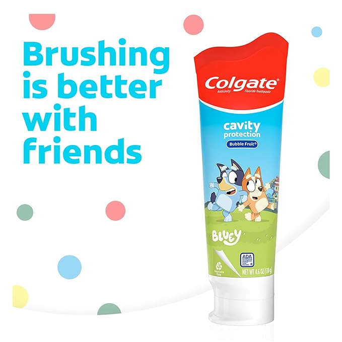 Colgate Kids Toothpaste with Fluoride, Mild Fruit Flavor | Fights Cavities | Sugar Free | 4.6 Oz Tube | Pack of 2