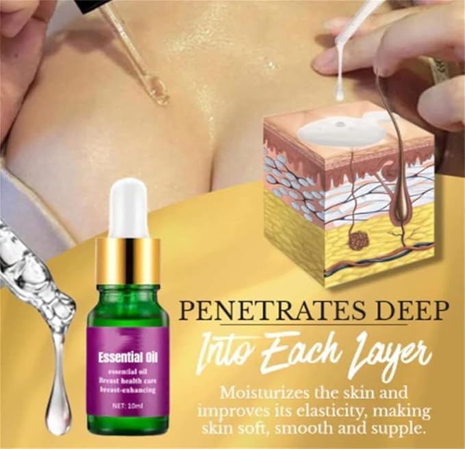 Generic Bust Firming Natural Essence Oil, Natural Breast Enhancement Oil, Breast Enhancement Cream Fast Growth, Natural Curves Breast Enhancement, Plumping Enlargement Nourishing Massage Oil (3Pcs)