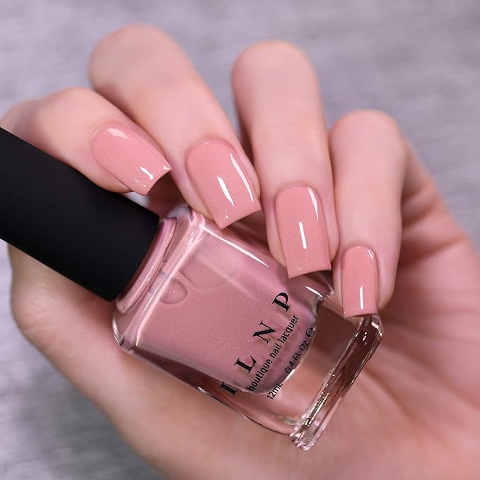 ILNP Full Bloom - Creamy Peachy Pink Holographic Nail Polish