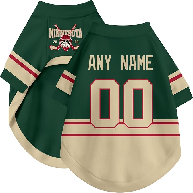 Minnesota Dog Clothes Personalized Pet T Shirt for Dogs Gift | Custom Name Number Jersey Style Pet Shirt for Dog