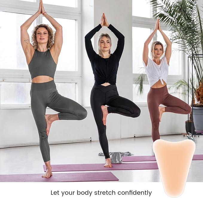 6Pcs Seamless Crotch Smoothing Pad for Leggings Swimsuits, Privacy Protection Insert Reusable Front Modesty Cover for Women