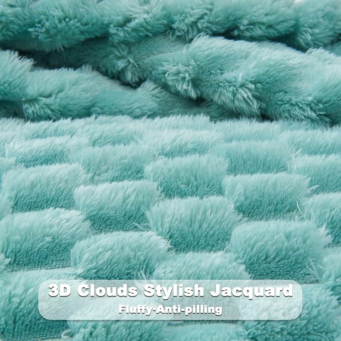 NEWCOSPLAY Fleece Clouds Cozy Twin Blanket for Couch, Sage Green, 60"x80" | Premium Silky Flannel Blanket, Soft Lightweight Fluffy Throw Blanket for Bed Sofa Decor, Gift for All Season Use