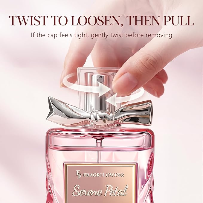 Perfume for Women, Alcohol-Free Long Lasting Fresh Floral Fragrance, Light & Soft Scent with Jasmine, Peony & Lemon, Sandalwood & Musk Base, 100ml / 3.4 fl oz, Gift for Women & Moms (Serene Petal)