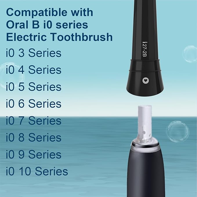 iO Replacement Heads Compatible with Oral B IO 2/3/4/5/6/7/8/9/10 Series Electric Toothbrush,Compatible with Oral B io Series Toothbrush Heads with Medium Bristles,Black