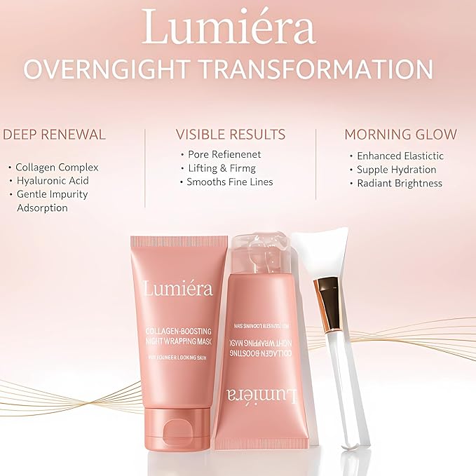 Collagen Mask, Mask Collagen Boosting Night Mask, Overnight Collagen Sleeping Face Mask, Brighten Skin Tone & Reduce Wrinkles, Easy Peel off Collagen Night Wrapping Facial Mask