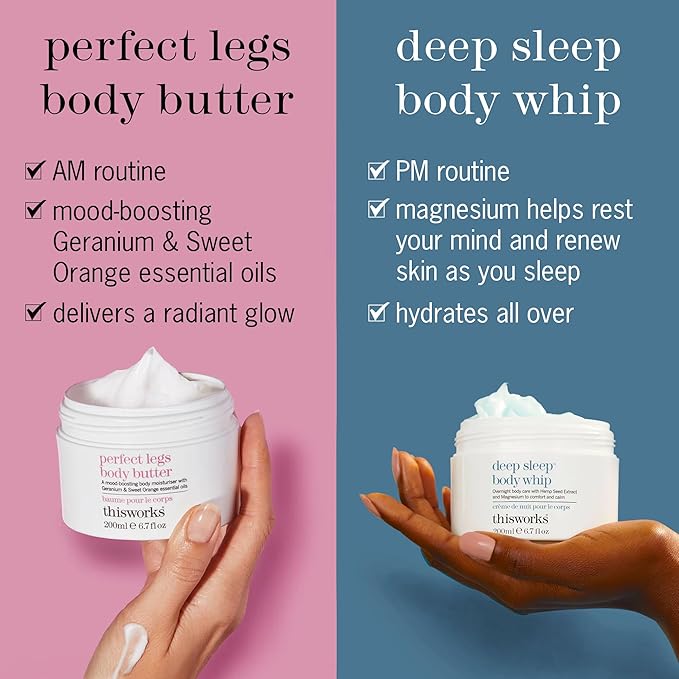 THISWORKS Perfect Legs Body Butter – Deeply Hydrating Body Cream with Hyaluronic Acid, Shea Butter & Hemp Extract – Nourishing, Moisturizing & Skin-Soothing Formula, 7.6 oz