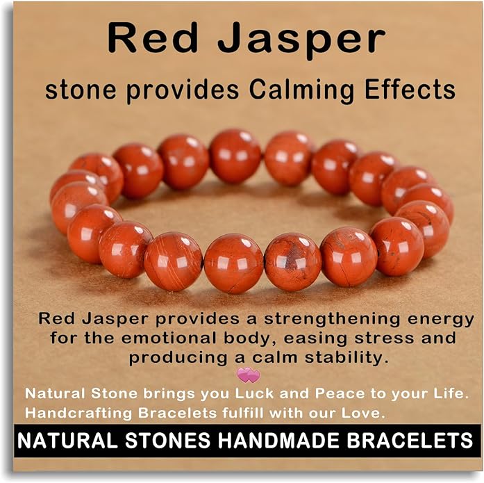 AD Beads Handmade Gemstone Stretch Elastic Bracelet Crystal Healing Reiki Nature's Beauty and Spiritual Essence Unisex