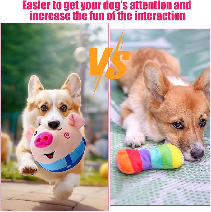 Interactive Plush Dog Toys, Interactive Puppy Toy Bouncing Rolling Dog Ball Remote Control with Music, Self Moving Pet Toy for Small/Medium/Large Bored Dogs to Keep Them Busy(Blue Pig)