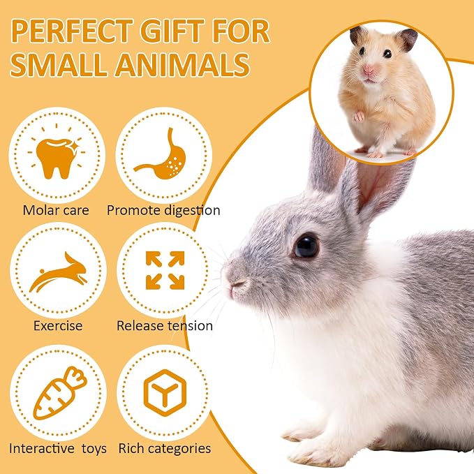 30PCS Guinea Pig Hay Grass Cake Food Set Natural Rabbit Chew Toys for Teeth