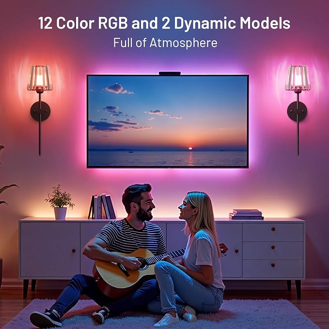 Crystal Battery Operated Wall Sconces Set of 2, Black Rechargeable Wireless Wall Sconce Lights with Crystal Lampshade, 12 RGB and 3CCT Dimmable Wall Lamps with Remote for Bedroom Living Room Hallway