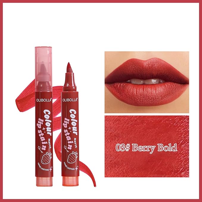 Matte Lip Stain Pen - Transfer Proof & Waterproof Lip Liner, Velvety Smooth, Highly Pigmented Full Coverage, All Day Wear (0.12 fl.oz)