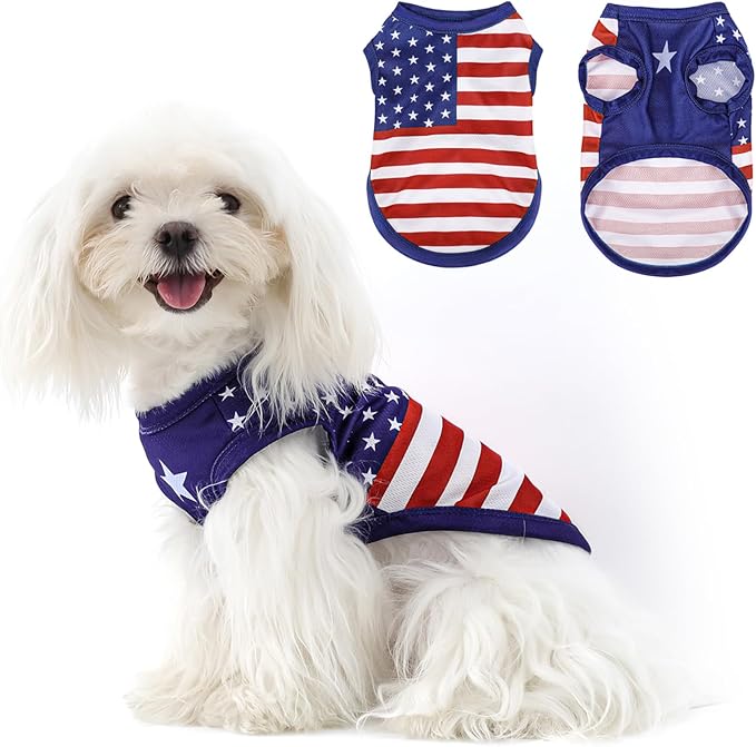 American Flag Inspired Dog Vest: Perfect Dog Shirt, Ideal Tank Top for Everyday Wear, Independence Day Celebrations Crafted Materials for a Cute and Stylish Look Blue XXL