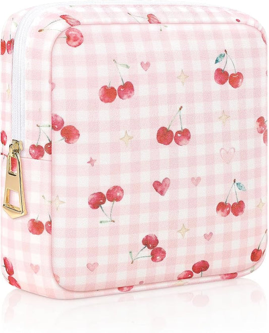 Period Pouch Discreet Sanitary Napkin Storage Bag Pad Bags | Pink, Portable, Menstrual Cup & Pad Holder, First Period Kit Storage, Feminine Bag for Women