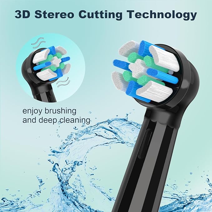 iO Replacement Heads Compatible with Oral B iO Electric Toothbrush,Compatible with Oral B iO Series 2/3/4/5/6/7/8/9/10,Premium Bristles for Deep Cleaning&Gentle Care,Black