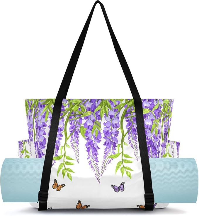 MCHIVER Yoga Bag for Women Men Large Yoga Mat Bag with Adjustable Strap Workout Bags Totes for Pilates Yoga Travel