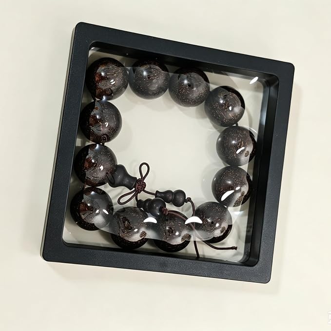 10 Pack Jewelry Gift Boxes 4.33 x 4.33 x 0.78 Inch Transparent Jewelry Box Small Gift Boxes for Jewelry, Earrings, Necklaces, Handmade Bangles, Bracelets (Black and White C)