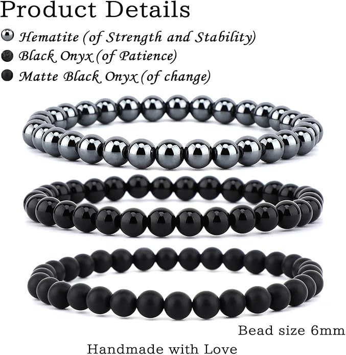 NCB 2.3-Piece 4mm Natural Crystal Gemstone Stretch Bracelets – Handmade Reiki Energy Healing Jewelry for Meditation,Yoga, Unisex