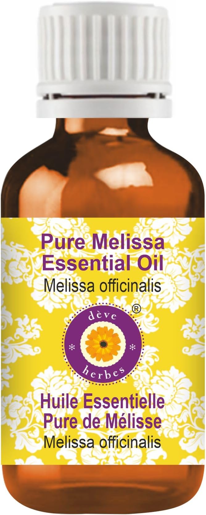 dève herbes Melissa Essential Oil (Melissa officinalis) Pure | Non-Sticky | Non-Greasy | Lightweight | Men & Women | All Skin Types | Steam Distilled 30ml (1 oz)