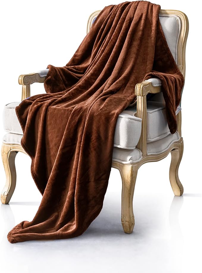 Brown Fleece Plush Throw Blanket 60"x80"for Couch Sofa Fuzzy Cozy Flannel | Super Soft Lightweight Microfiber Blanket for Bed Chair bedroom Home Decor All Season,Birthday Gifts for Women Mom Adult