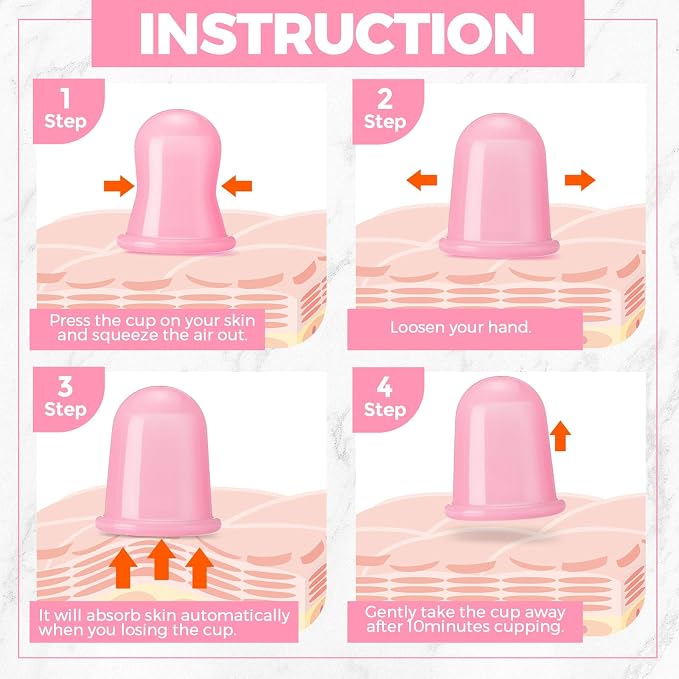 TrelaCo 12 Pcs 2 Size Cupping Therapy Set Silicone Anti Cellulite Cupping Kit for Massage Therapy Set Vacuum Suction Cup for Arthritis Relief, Pain Reduction Adults Home Use (Pink)