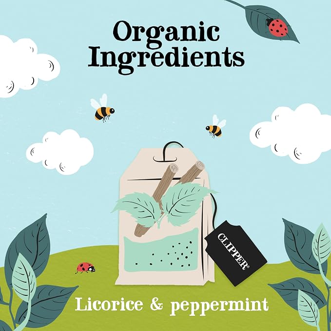 Clipper Organic Licorice & Peppermint Tea, Caffeine Free, 50