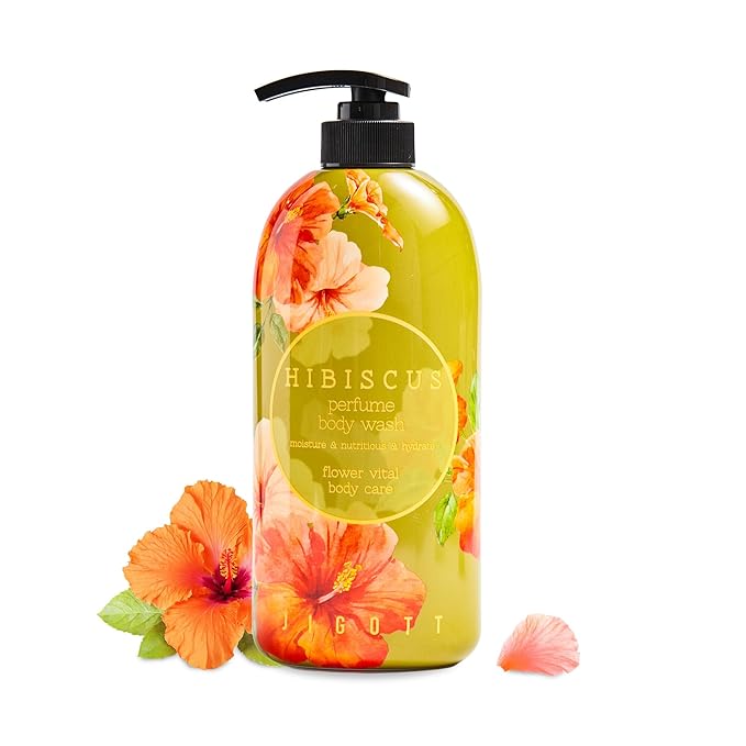 Jigott - Hibiscus Perfume Body Wash 25.3 FL OZ/ 750ml, K-beauty Daily Body Cleanser