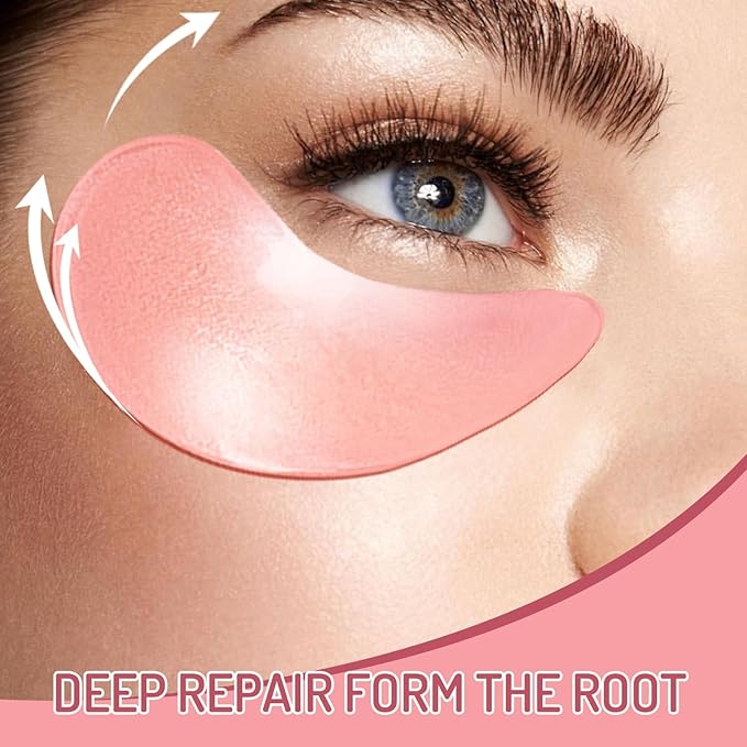 AOAO Revitalizing Niacinamide & Vitamin C Eye Masks, Brightening & Anti-Dark Circles, with Alpha-Arbutin & Hyaluronic Acid, Dark Circle Corrector, Pink Hydrating Under Eye Patches, 60 Pcs