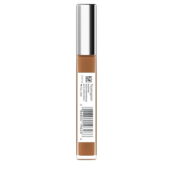 Neutrogena Healthy Skin Radiant Brightening Cream Concealer with Peptides & Vitamin E Antioxidant,Lightweight ing Concealer Cream,Non-Comedogenic,Pecan Medium/Deep 02 with warm undertones,0.24 oz