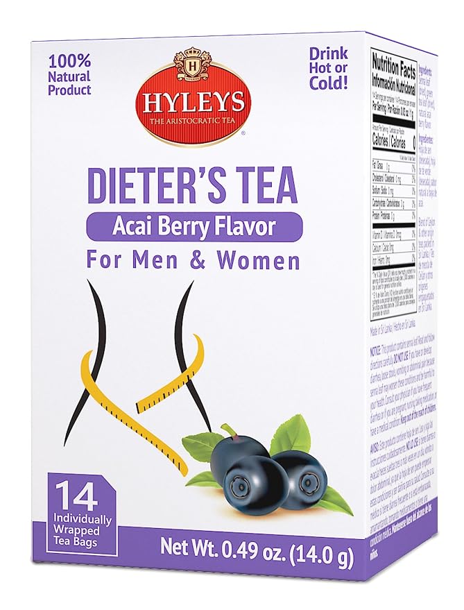 Hyleys Dieter's Tea with Acai Berry Flavor - 14 Tea Bags - Slimming Weight Loss Detox Cleanse Tea