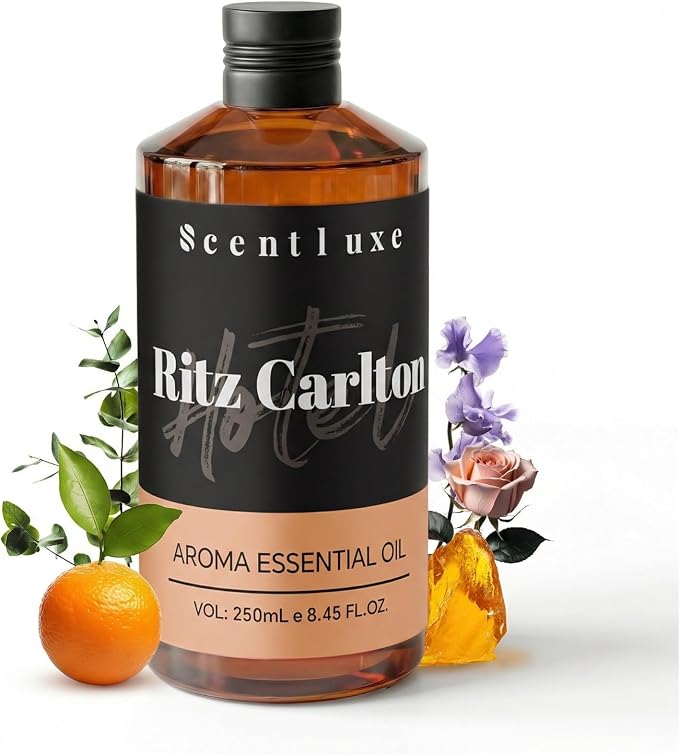 Oil Diffuser Essential Oils Inspired by The Ritz Carlton Scent - Orange, Musk for Aromatherapy Waterless Diffusers 250mL 8.45 Fl Oz Glass Dropper Bottle Fragrance Oil