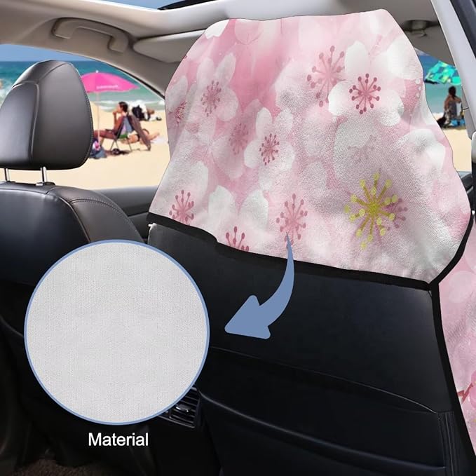 INSTANTARTS Cherry Blossom Axolotl Car Seat Cover Protector Sweat Towel Multi-Functional Car Towel