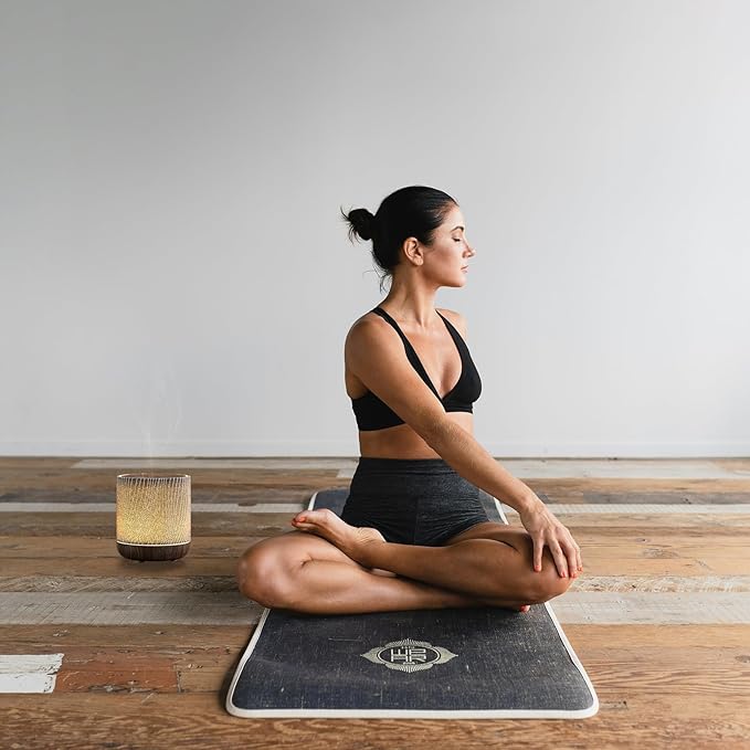 Essential Oil Diffuser 7 fl oz 200ml with Fabric Cover and Night Lamp | Ultrasonic Aroma Diffuser | Humidifier w Lights | Room Decor | Small Humidifier for Bedroom | Gift (Dark Brown)