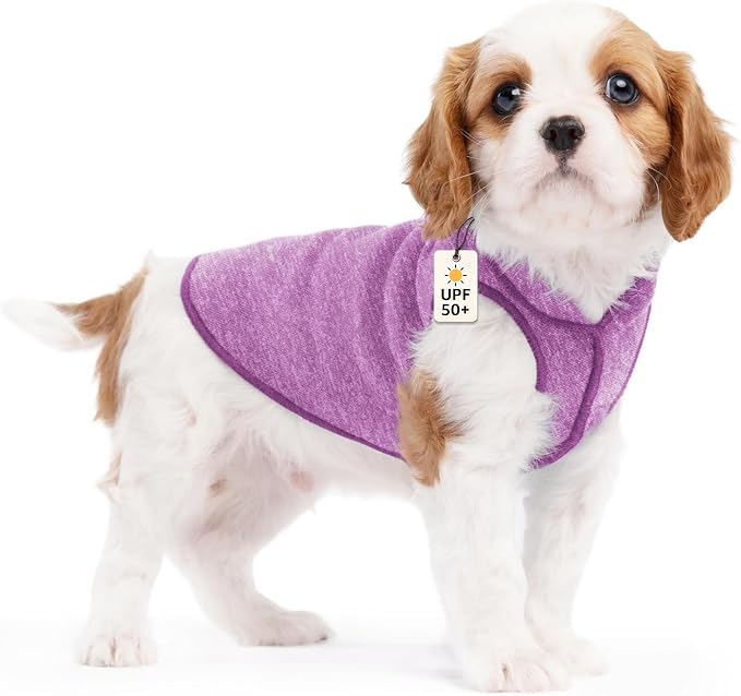Goldpaw Dog Sun Shirt with UV Protection - Lightweight, Cooling Sun Protection Clothing for Small Dogs - Reduce Heat Absorption - Made in the USA - Machine Washable - Violet - Size 4