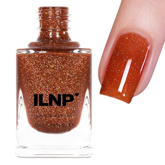 ILNP Hidden Path - Orange Mahogany Holographic Jelly Nail Polish