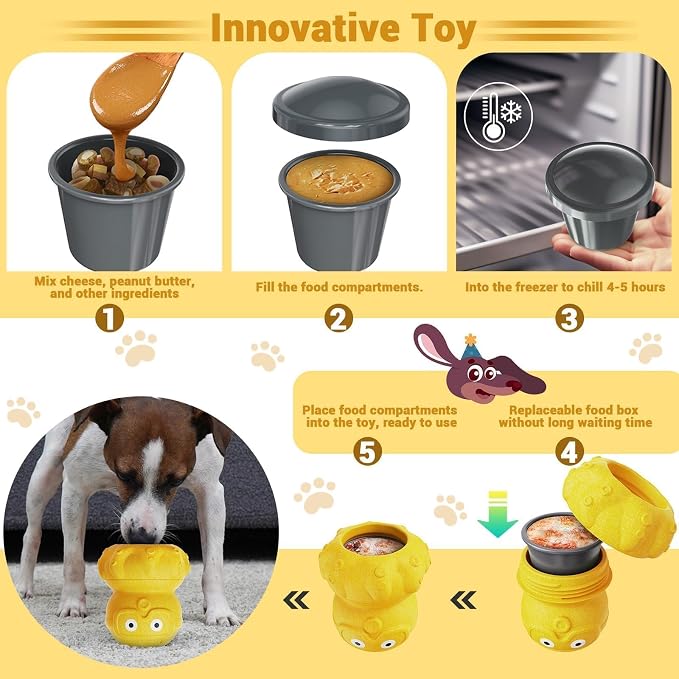 3-in-1 Dog Frozen Treat Toy, Interactive Dog Toys for Aggressive Chewers, Dogs Treat Dispenser Toy, Keep Your Pup Busy, Anxiety Relief for Dogs Toys, Octopus