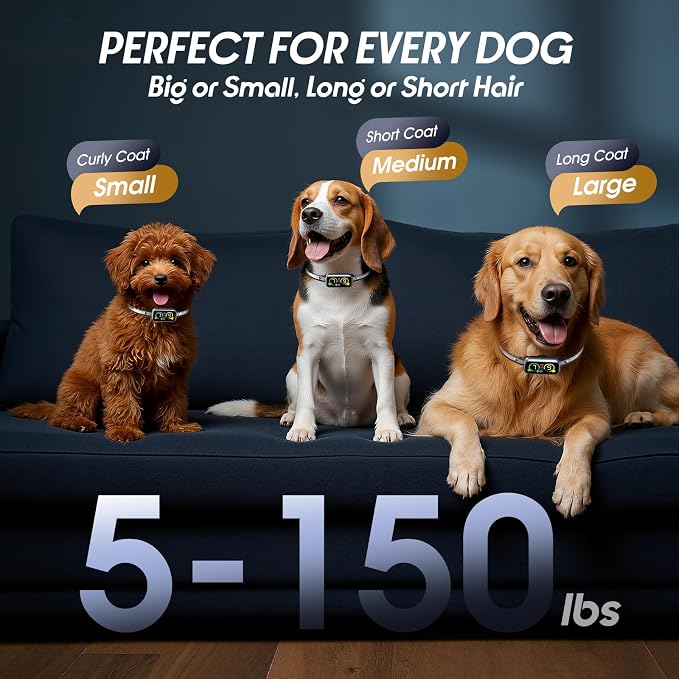 Smart Dog Bark Collar with Advanced Bark Detection, Anti Barking Devices with 4 Adjustable Modes & 7 Sensitivity, Rechargeable Barking Collar for Small Medium Large Dogs, IP67 Waterproof (1, Metalic)