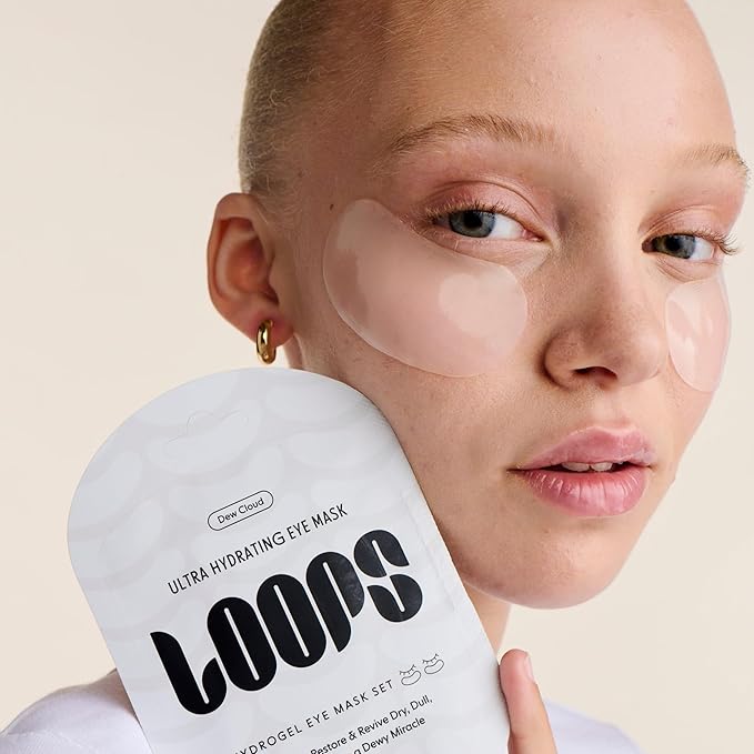 LOOPS Dew CLoud Ultra Hydrating Hydrogel Eye Masks - Gifts for Women, Stocking Stuffer - 5 Pc