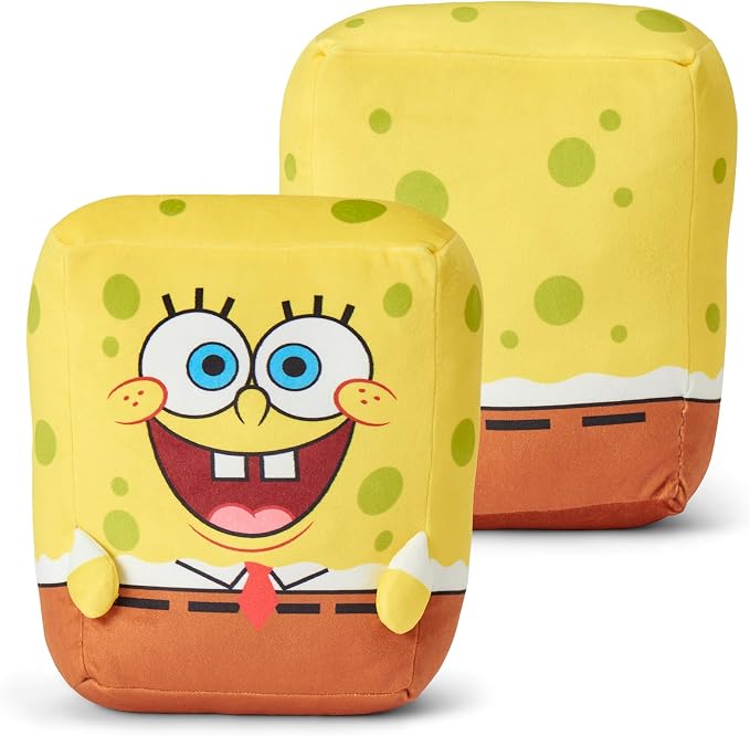 Northwest Spongebob Spongey Smiles Hugger Pillow & Silk Touch Throw Blanket Set, Stuffed Animal, 50x60 inch Blanket and 11 inch Plushie
