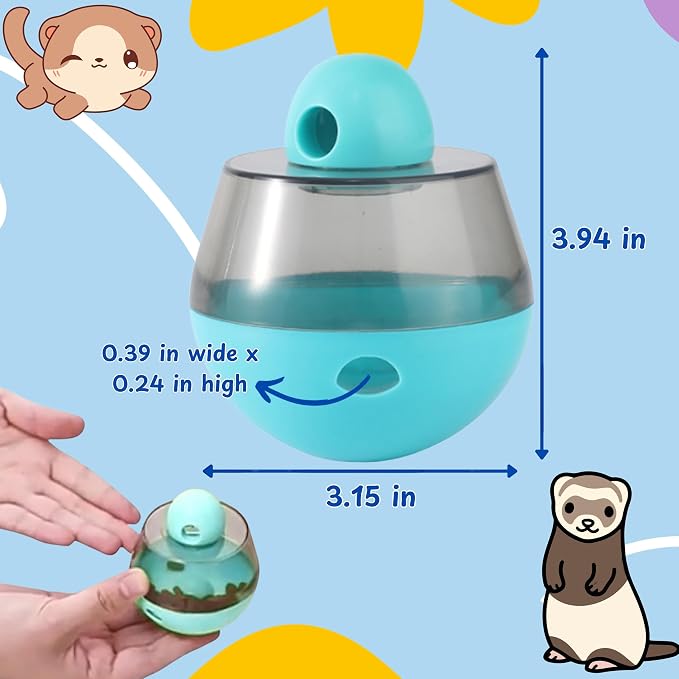 Ferret Treat Ball Interactive Toy Balls for Small Animal, Enrichment Toys Ferrets Dry Food Ball for Ferrets Guinea Pig Rat Chinchilla Hedgehog Bunny, Pet Ferret Accessories (XL, Wiggle)