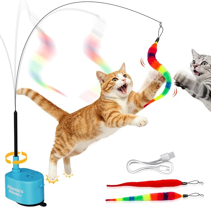 Interactive Cat Toys For Indoor Cats, 360° Flying Automatic Cat Toy, Blue