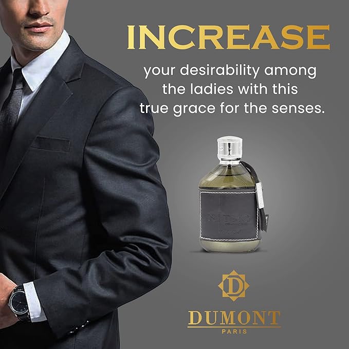 Dumont Nitro Black 3.4 Fl Oz Eau De Parfum for Men – Dark Sweet Fruity Woody Fragrance – Luxurious Long Lasting Scent