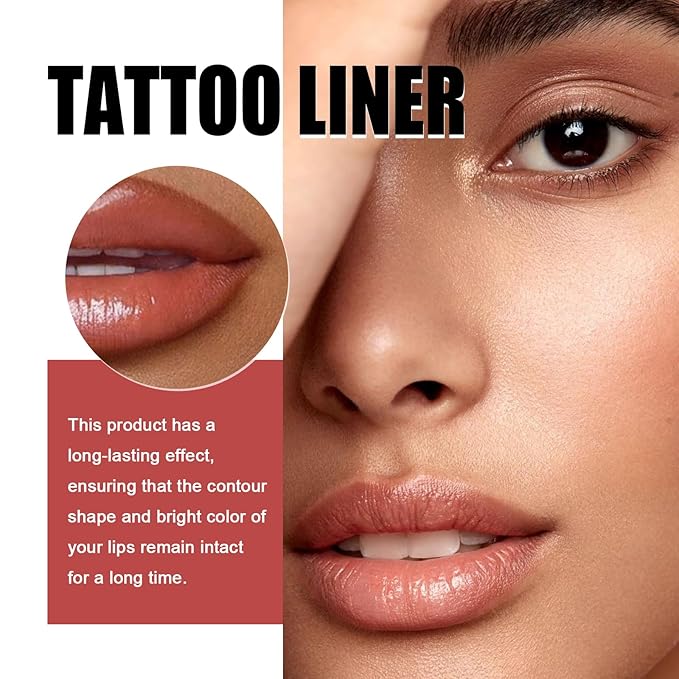 3Pcs Removable Lip Liner Set,Pencil-Peel Off Lip Liner Tattoo,Long Lasting Peel Off Lip Stain Matte Waterproof Lip Pencil for Womem