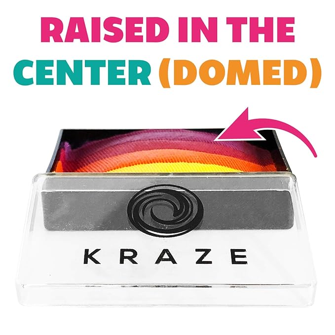 Kraze FX Dome Stroke - Harmony (25 gm), Professional 1-Stroke Split Cake, Hypoallergenic, Non-Toxic, Water Activated Face & Body Painting Makeup Supplies for Halloween, Kid Safe, Adults