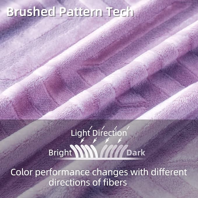 Whale Flotilla Flannel Fleece Fall Bed Blanket Queen Size, Lilac | Lightweight Breathable Soft Bedspread, Plush Fluffy Coverlet Chevron Design Decorative Blanket for Home Life, 90x90 Inch