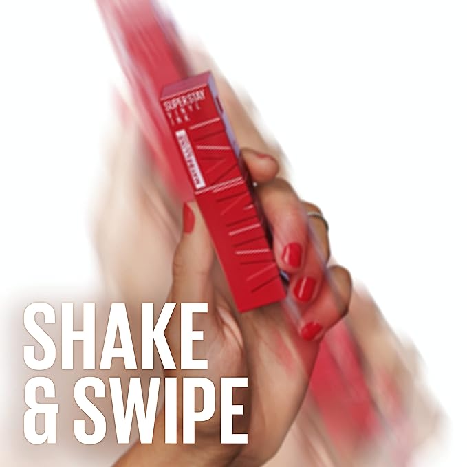 Maybelline Super Stay Vinyl Ink Longwear No-Budge Liquid Lipcolor Makeup, Highly Pigmented Color and Instant Shine, Royal, Deep Wine Red Lipstick, 0.14 fl oz, 1 Count