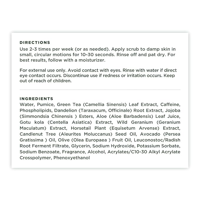 Tree of Life Beauty Exfoliating Facial Scrub with Antioxidants | Face Scrub with Green/White Tea Extract, 4 Oz